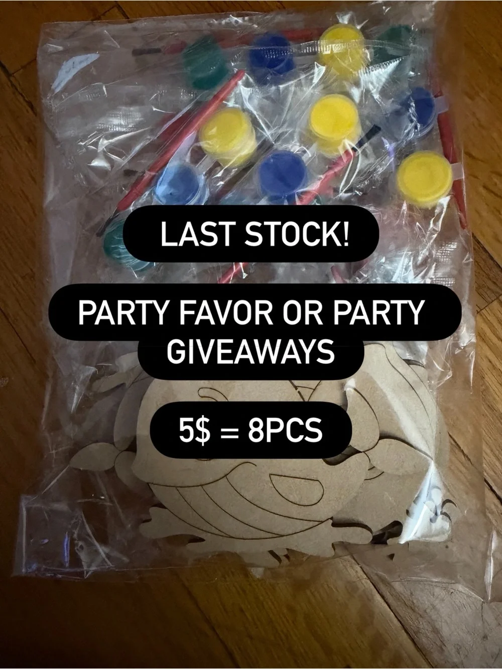 Party Favor Paint Kit with Yellow, Blue, Green Paint Pots -